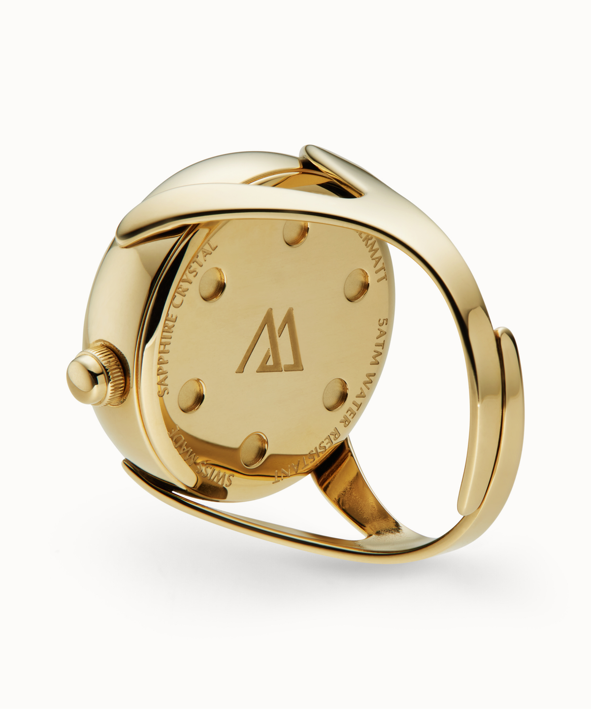Ring watch Maison Davis in yellow gold, Swiss made.