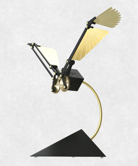 Aquila Black and Gold Edition Kinetic Sculpture Side View