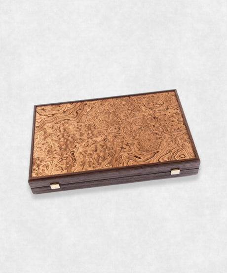 Handmade Backgammon Walnut Burl Closed Board