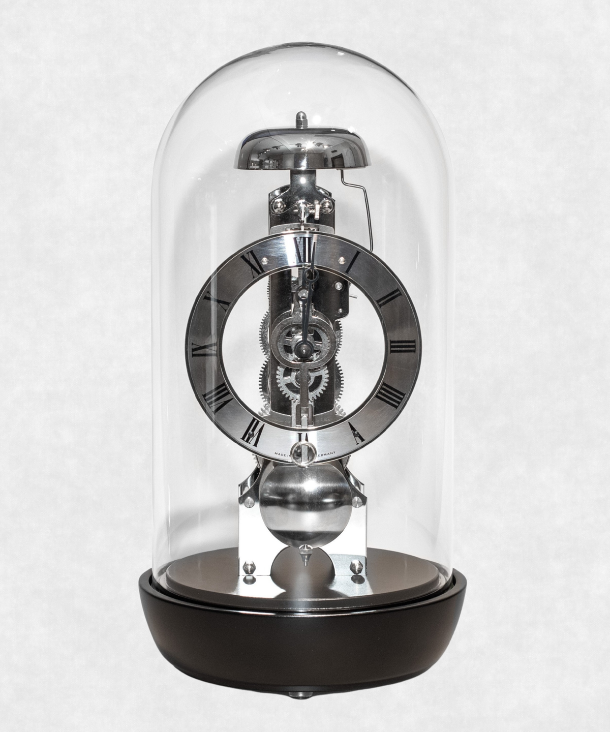 Mechanical Clock under Glass Front view