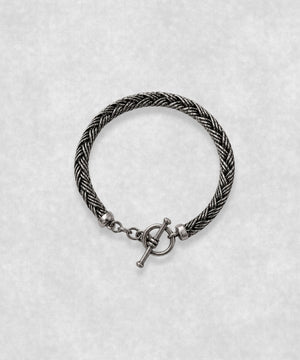 The Braid sterling silver bracelet – handcrafted 925 silver braided chain bracelet with toggle clasp