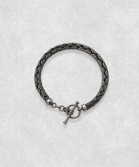 The Braid sterling silver bracelet – handcrafted 925 silver braided chain bracelet with toggle clasp