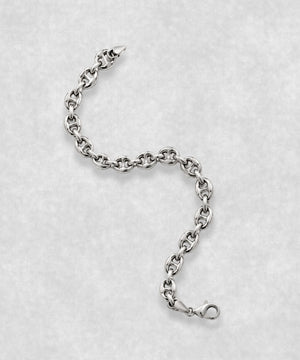 Coffee bean bracelet in 925 sterling silver open in S shape – polished sculptural coffee bean links